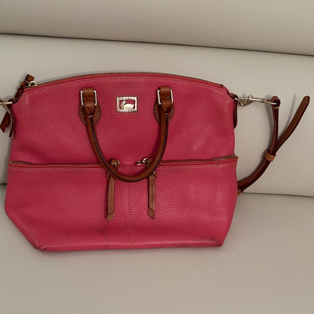 Dooney & Bourke Fuchsia Leather Satchel